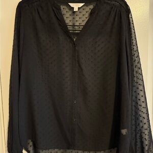 LC Lauren Conrad Black Sheer Blouse